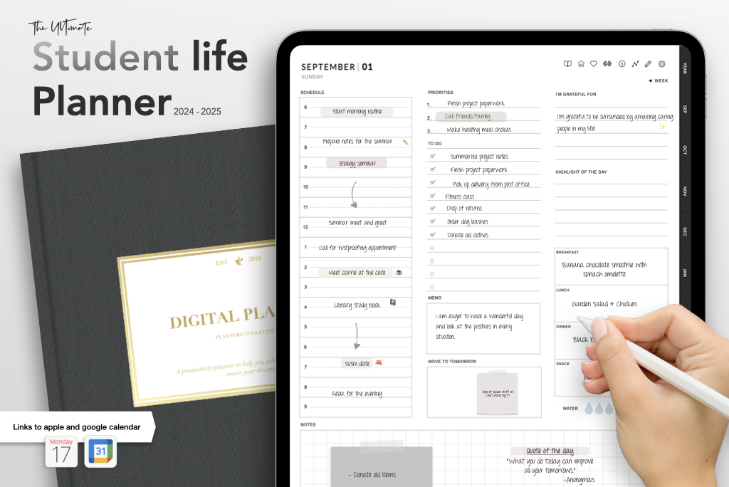 The Ultimate Student Life Planner - (Monday Black)