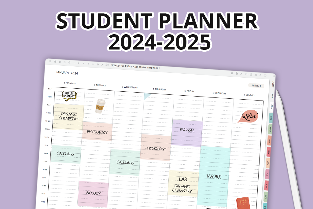 Planificateur numérique de l'étudiant mai 2024 (lundi)