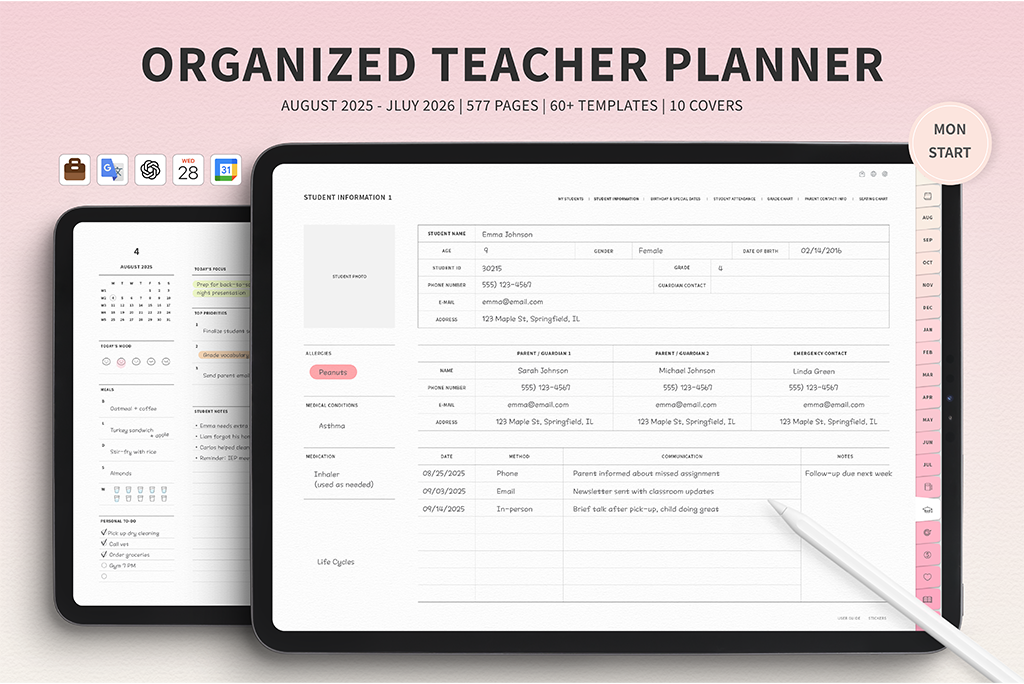 2025-2026 Organized Teacher Planner (ChatGPT Integration, Mon.Start) 2025-2026 Organized Teacher Planner (ChatGPT Integration, Mon.Start)