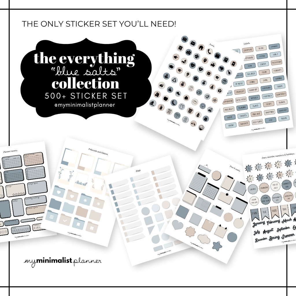 My Minimalist Planner | "Blue Salts" Sticker Collection