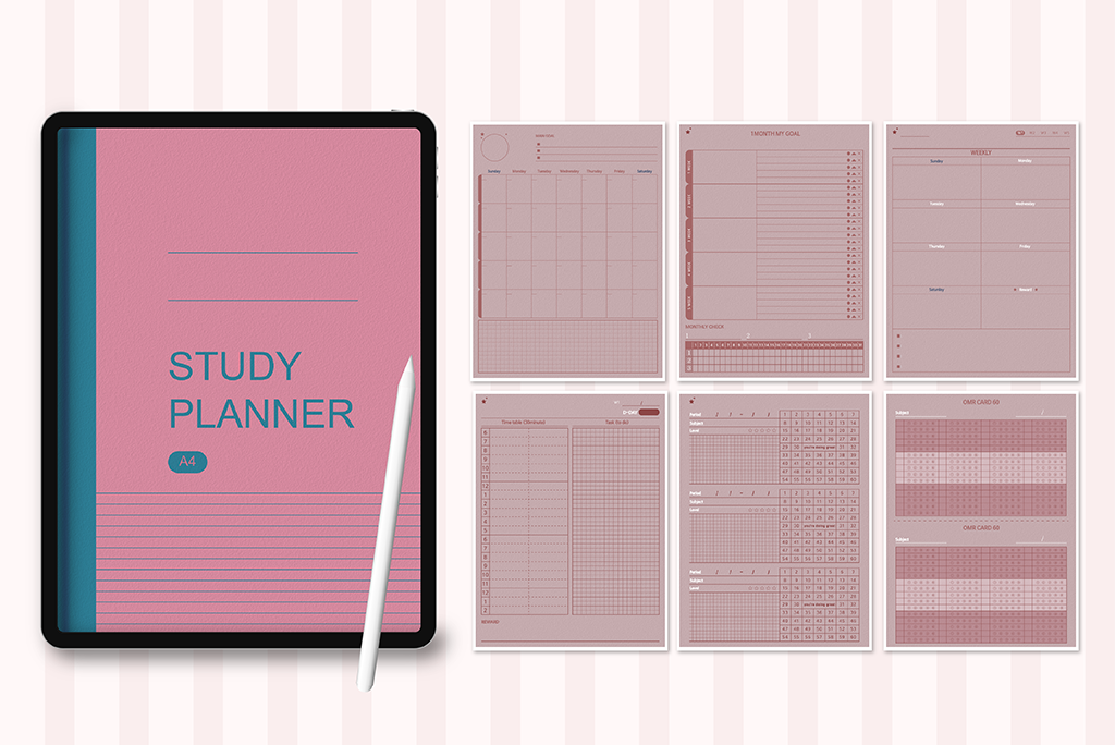 Undated Paper Texture Planner（レッド）