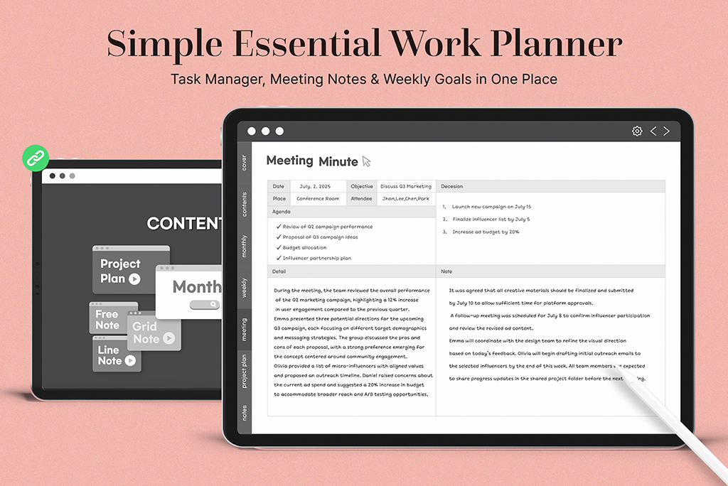 Simple Essential Work Planner