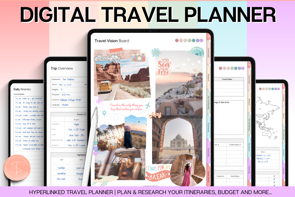 Digital Travel Planner - Colorful