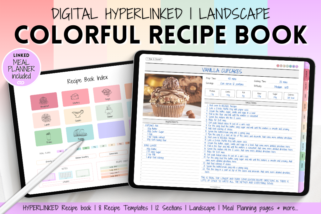 Digital Recipe Book - Colorful (Landscape)