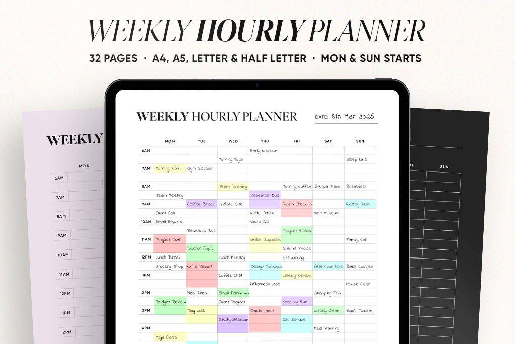 Weekly Hourly Planner