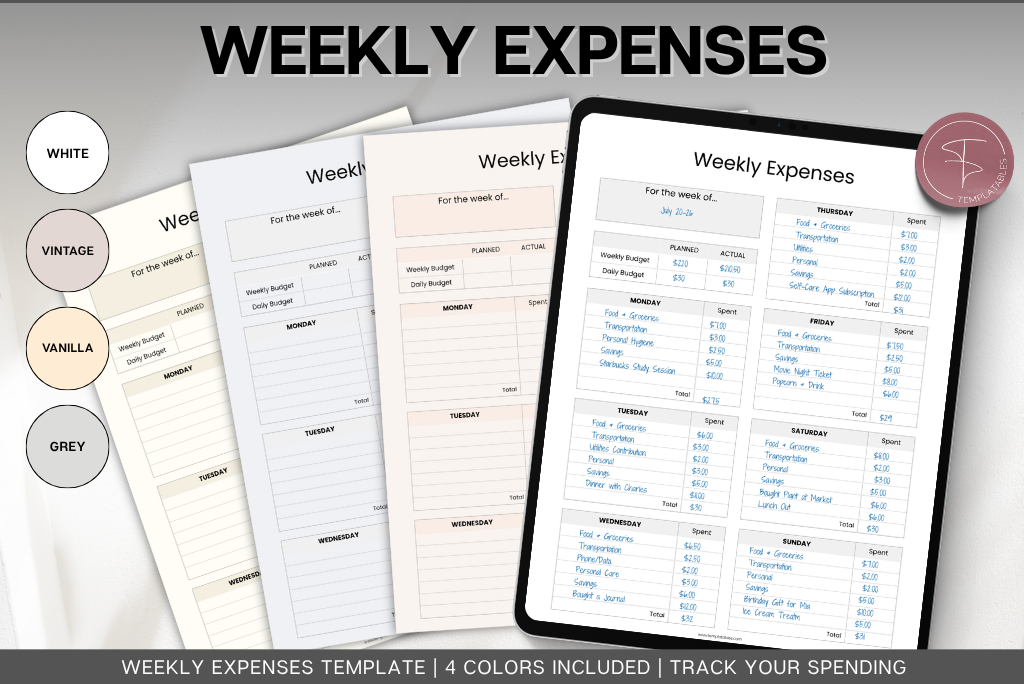 Weekly Expenses Template
