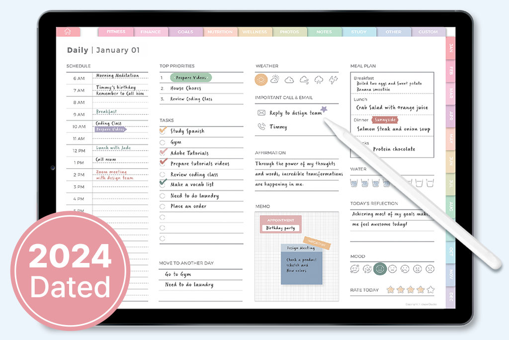 2024 All-in-one Planner (Pastel) by daper