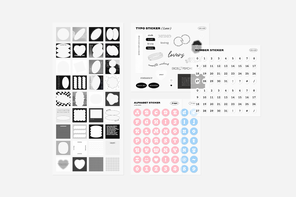 Y2K 스타일 스티커팩