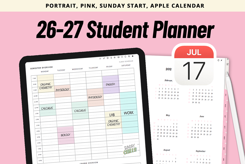 2026-2027 Pink Student Planner (Sunday, Apple) 2026-2027 Pink Student Planner (Sunday, Apple)
