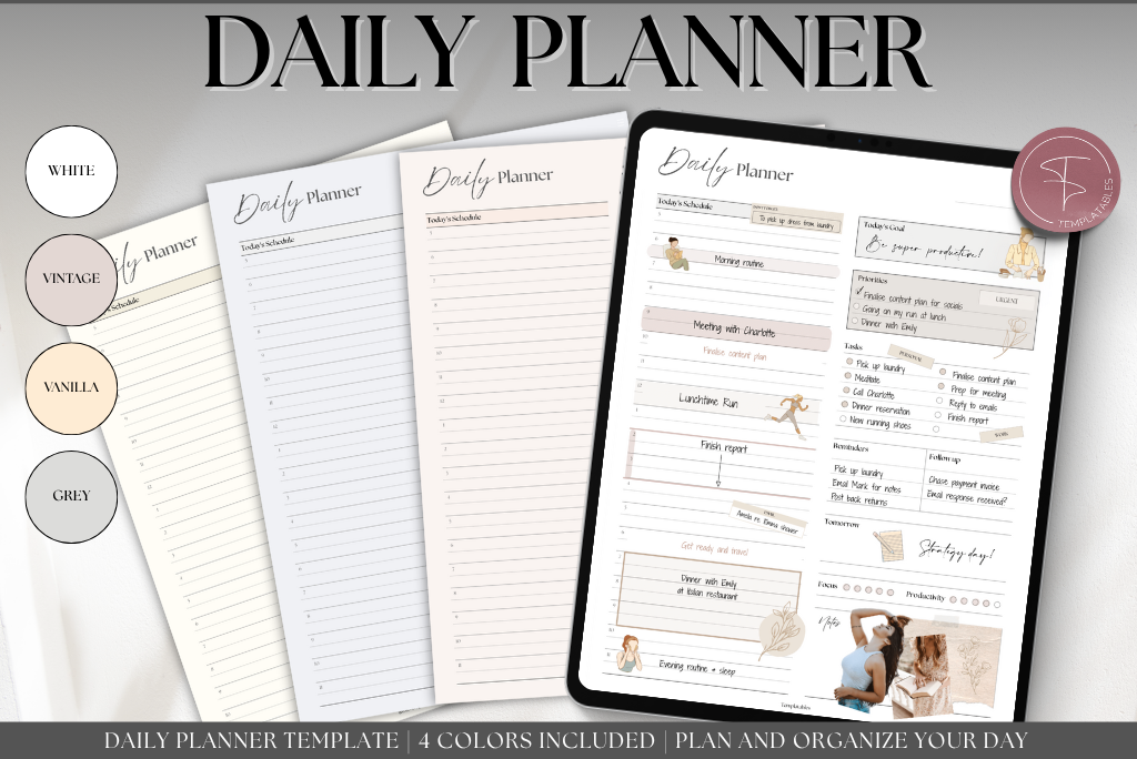 Daily Productivity Planner Template