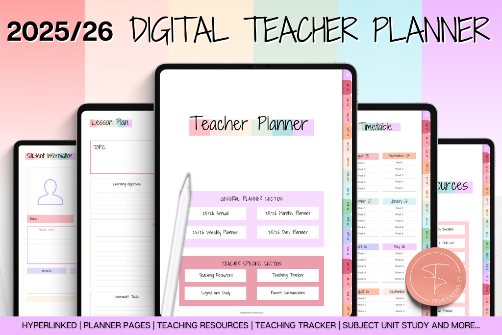 The Ultimate Digital Teacher's Planner (Colorful)