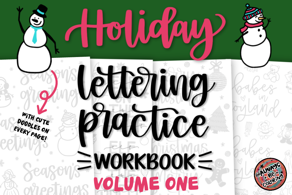 Livro de Exercícios de Lettering para Períodos Festivos Volume 1