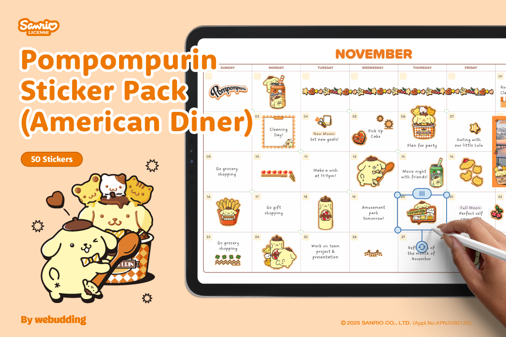 Pompompurin Sticker Pack <American Diner>