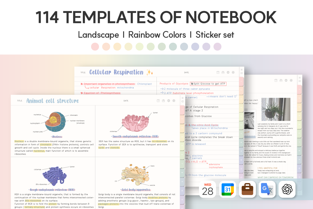 114 Templates Landscape Notebook (Rainbow) 114 Templates Landscape Notebook (Rainbow)