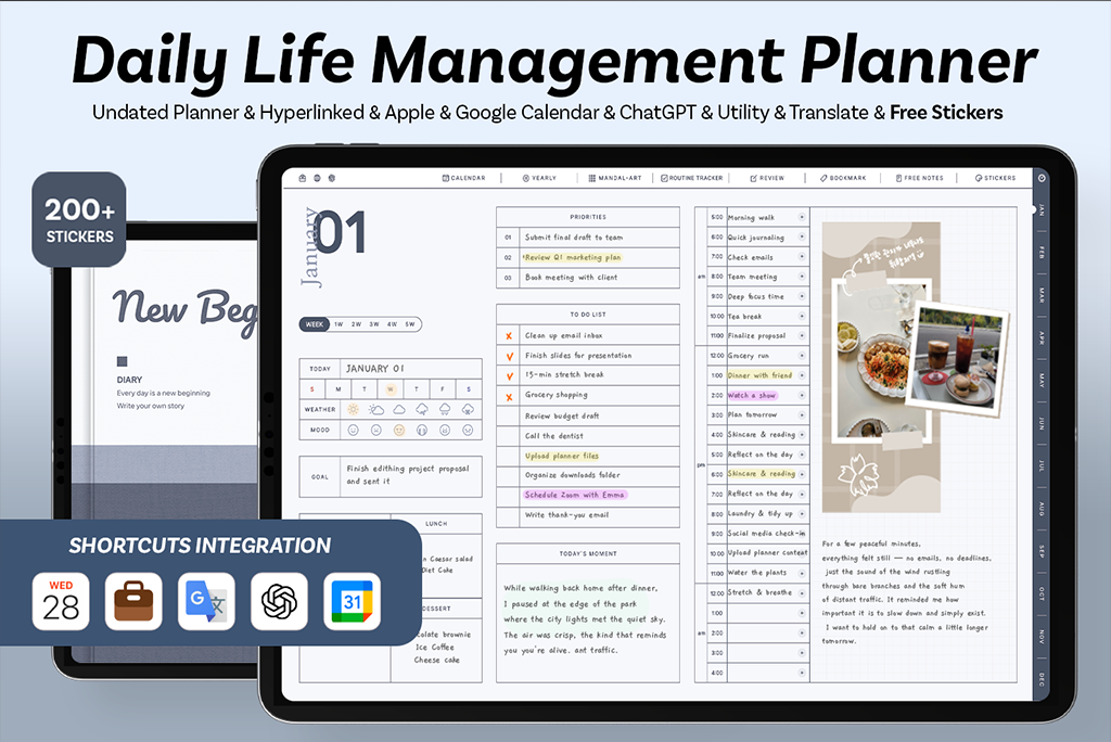 Smart Daily Life Management Planner (Blue)