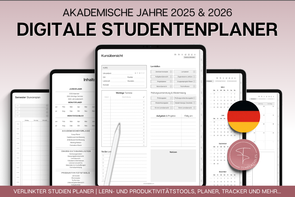 2025/2026 Digital Student Planner - German