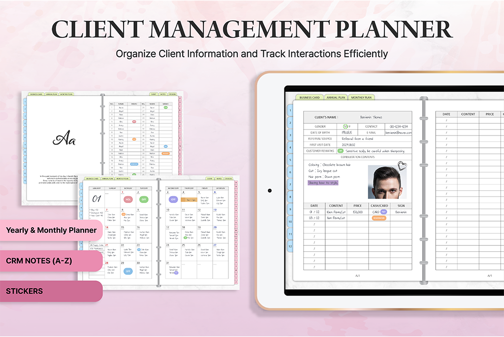 Pro Client Management Planner for Shop owners/Freelancers