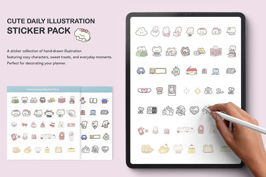 Soft Daily Illustration Sticker Pack