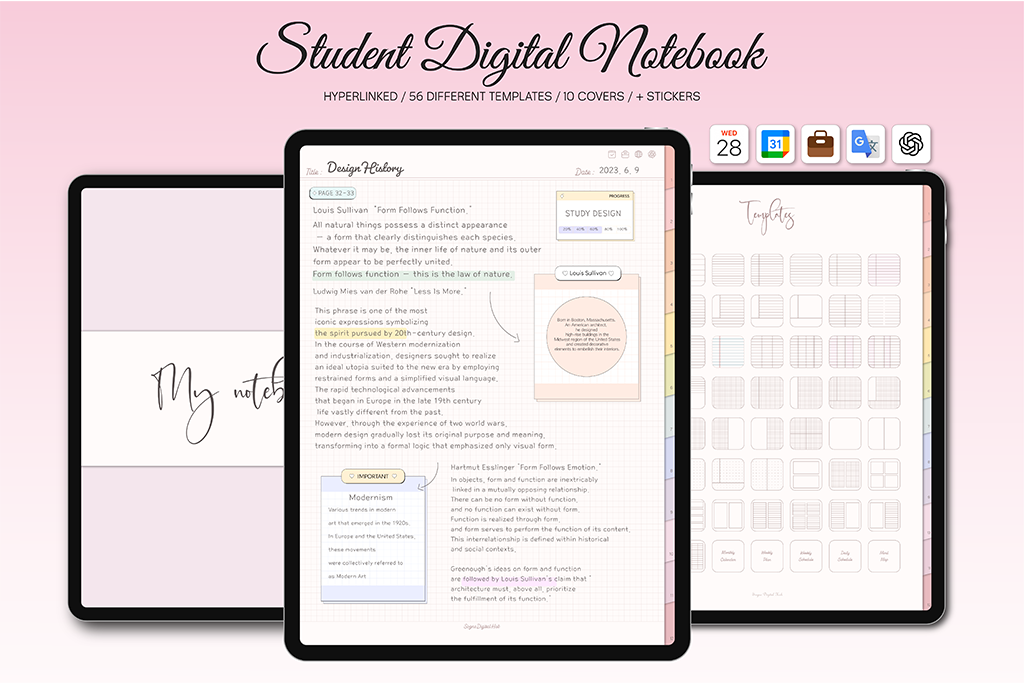 Pastel Rainbow Notebook (ChatGPT Integration)