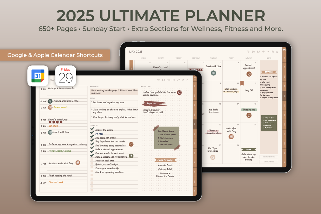 2025 Planner Ultimo Toni della Terra - Inizio Domenica