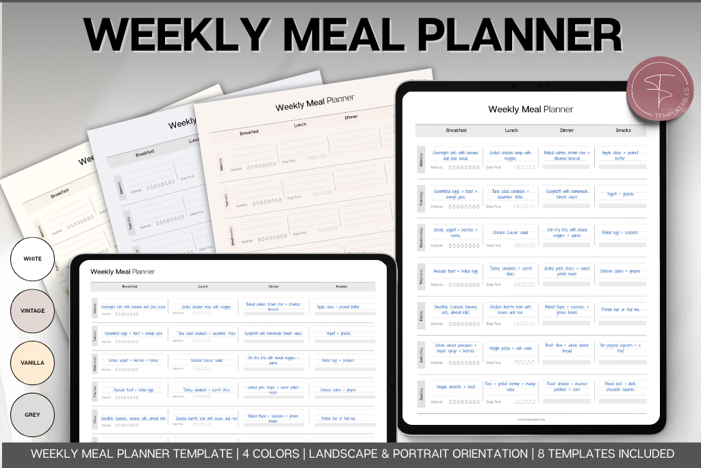 Weekly Meal Tracker Template