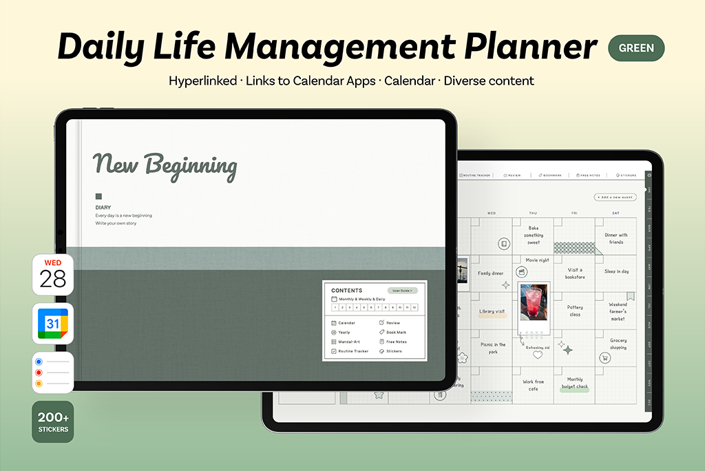 Smart Daily Life Management Planner (Green)
