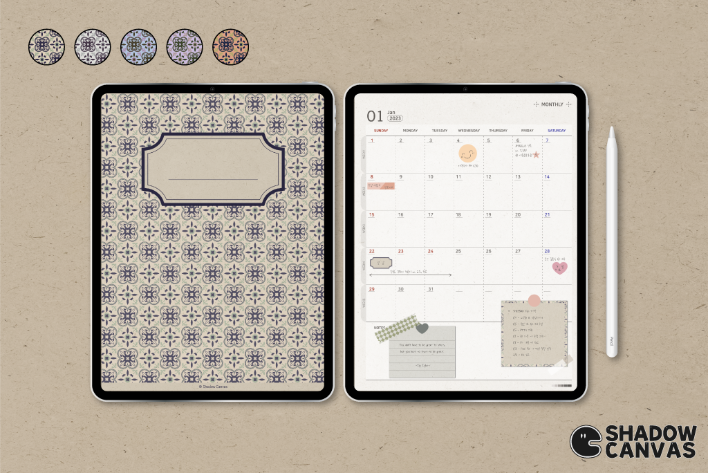 Vintage Mosaic Planner Set