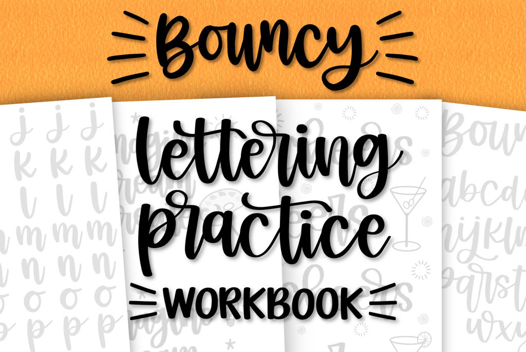 Caderno de exercícios de lettering saltitante