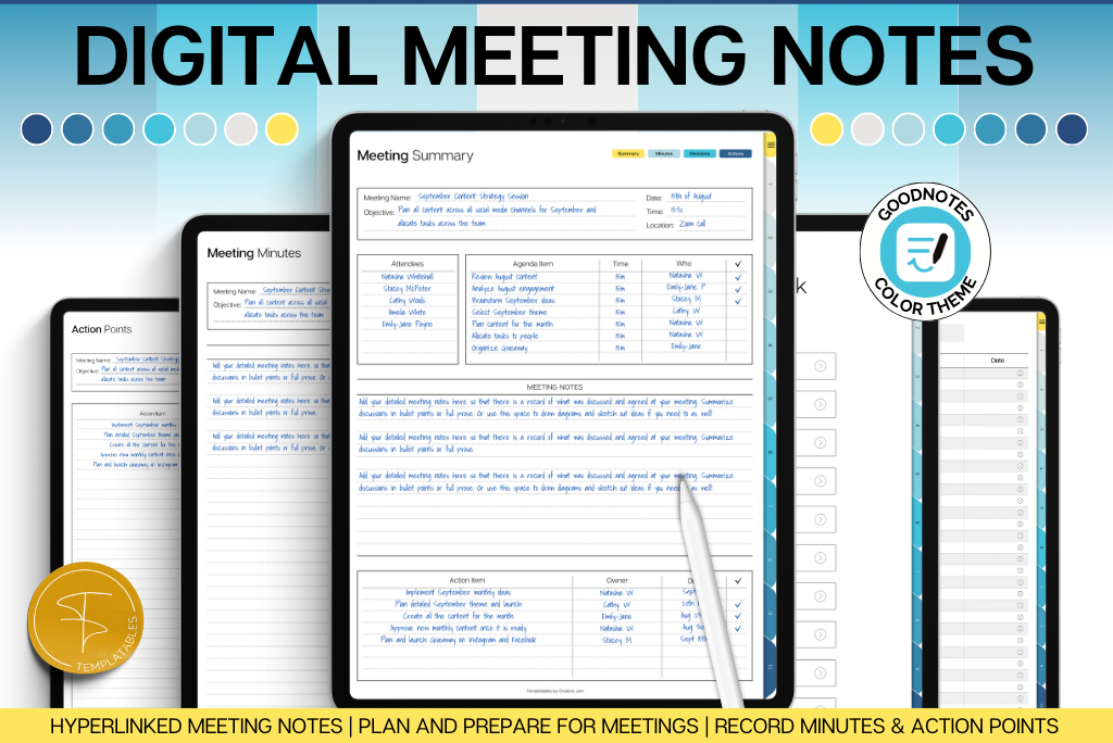 Digital Meeting Notebook - Blue