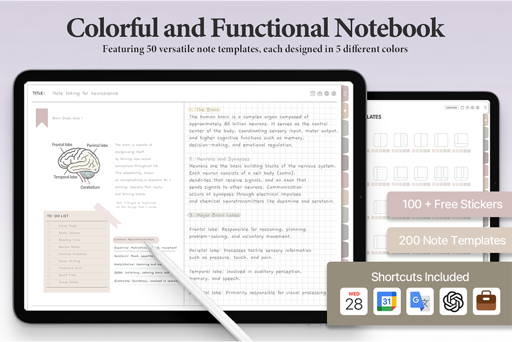 Colorful & Functional Notebook (Landscape, ChatGPT Integration)