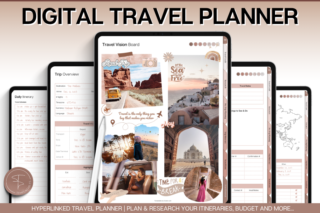 Digital Travel Planner - Luxury Boho Vibe