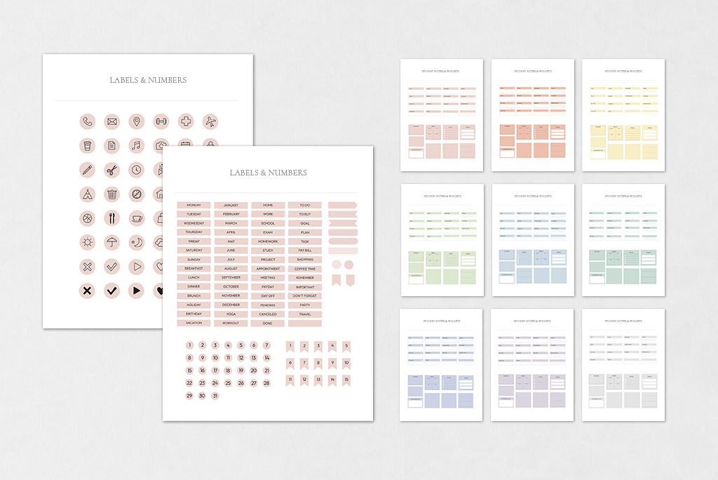 Pack d'autocollants pour agenda et planificateur