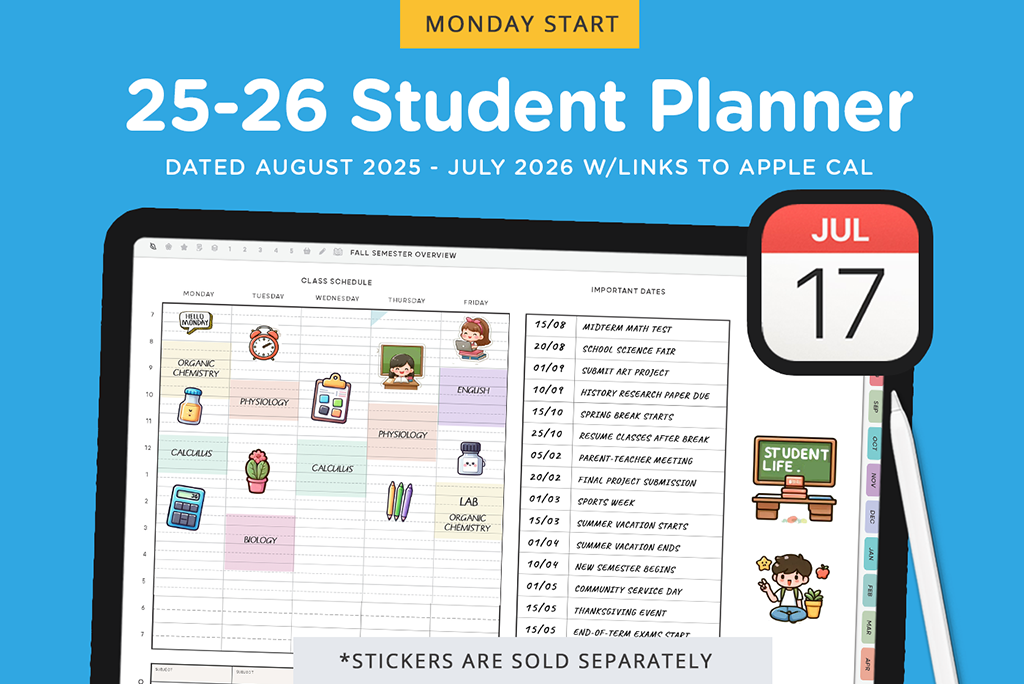 2025-2026 Student Companion Planner (Monday Start, Apple) 2025-2026 Student Companion Planner (Monday Start, Apple)