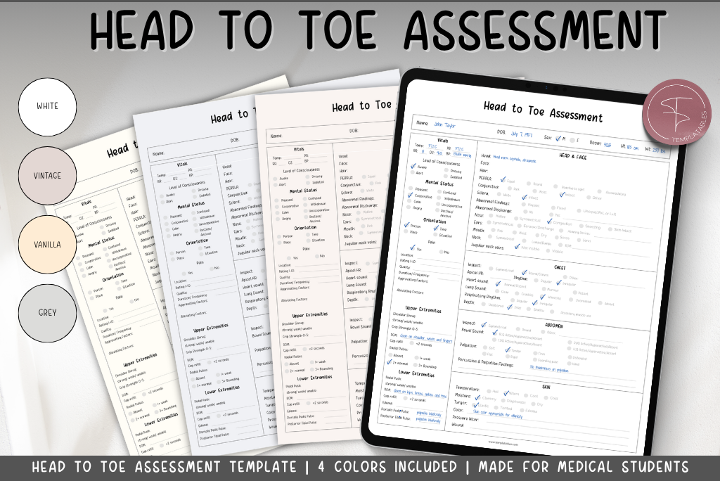 Head to Toe Assessment Template