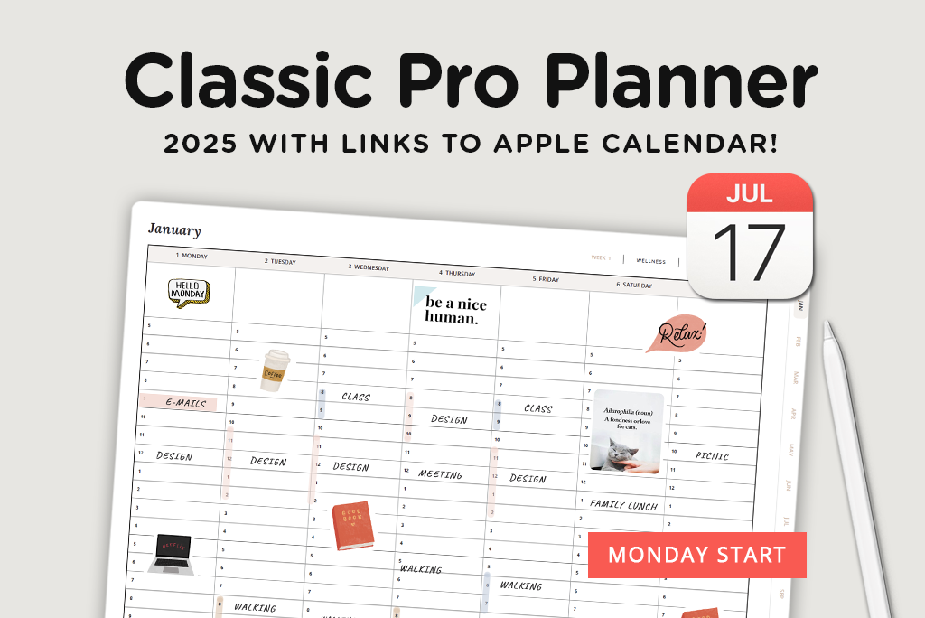 Planner Digitale Classic 2025 (inizio da lunedì)