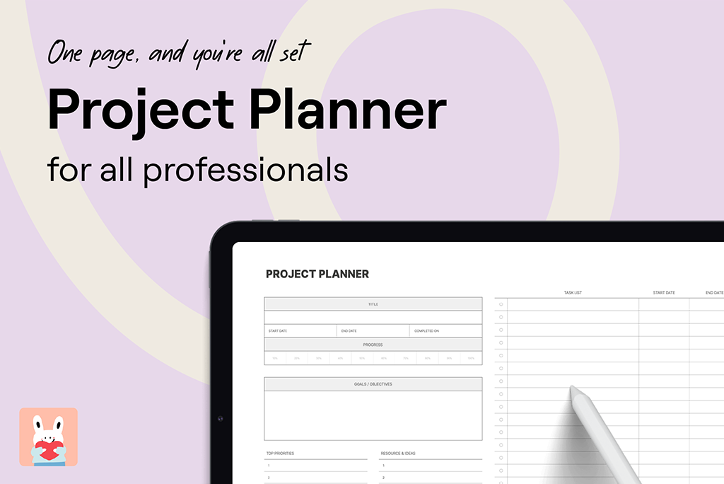 Project Planner One Page Template