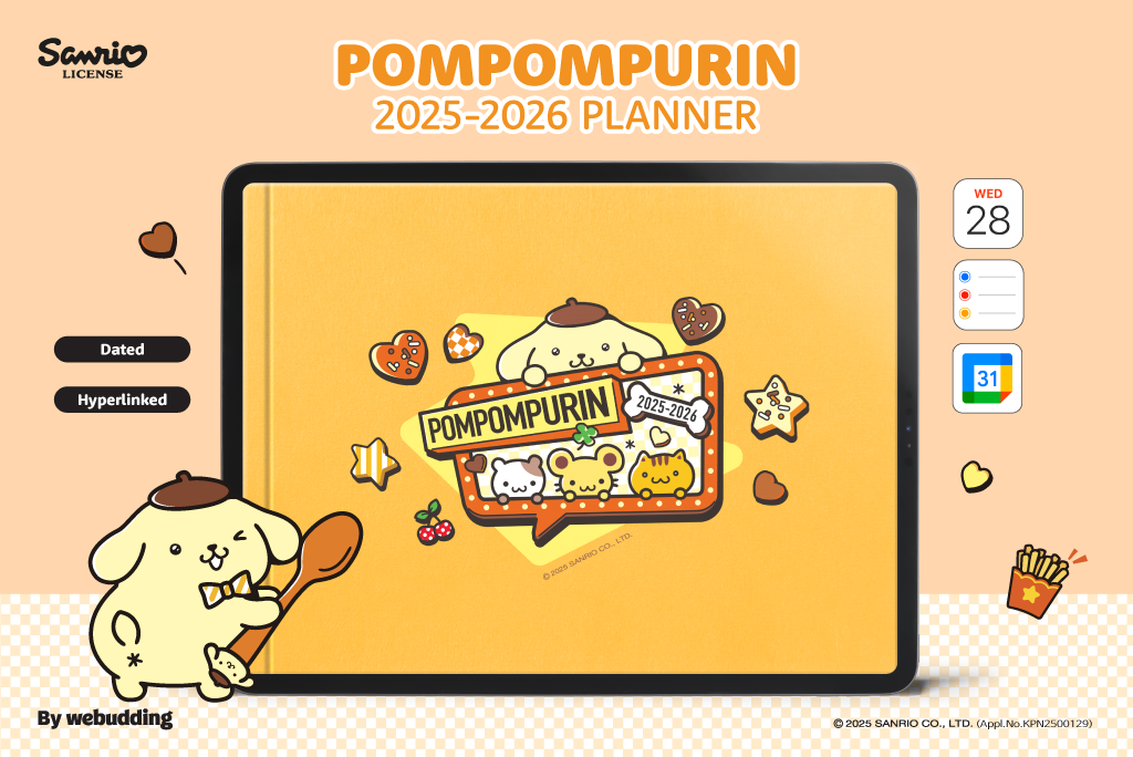 Pompompurin 2025-2026 Planner <American Diner> Pompompurin 2025-2026 Planner <American Diner>
