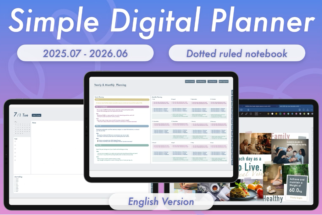 Mid-Year Simple Digital Planner (Dotted Grid)