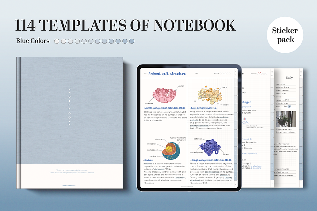 114 Template Notebook (Blue, Sticker set) 114 Template Notebook (Blue, Sticker set)