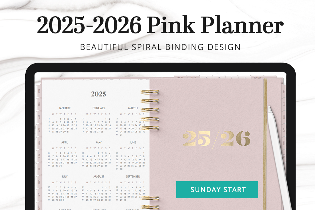 2025-2026 Pink Digital Planner (Sonntag)