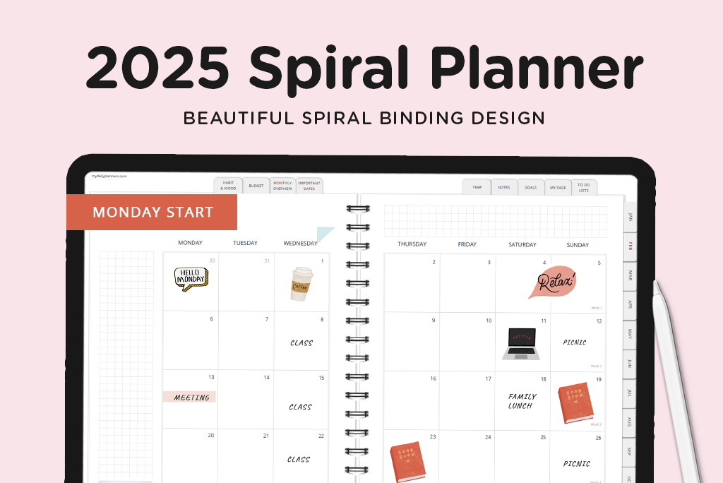 2025 Spiral Digital Planner (Montag)