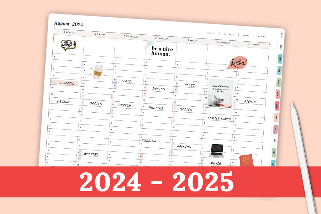 สมุดแผนงานโปรสีพาสเทลสำหรับเดือนพฤษภาคม ปี 2024 (วันจันทร์)