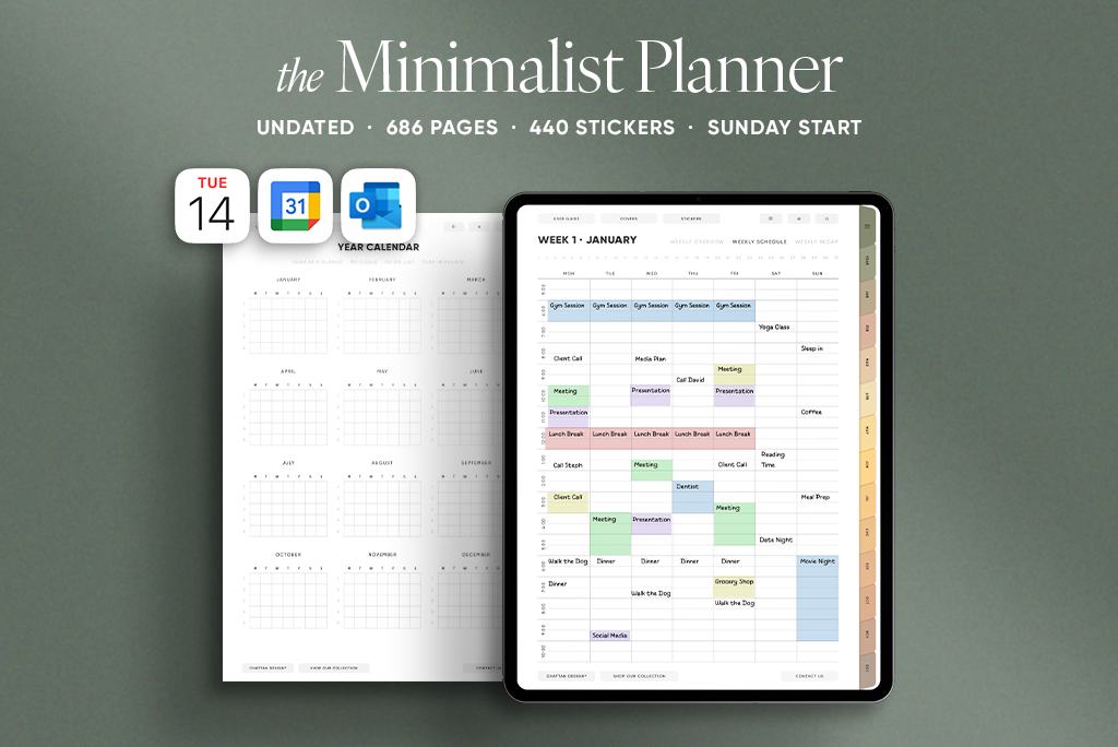 The Minimalist Planner (Sun. Start)