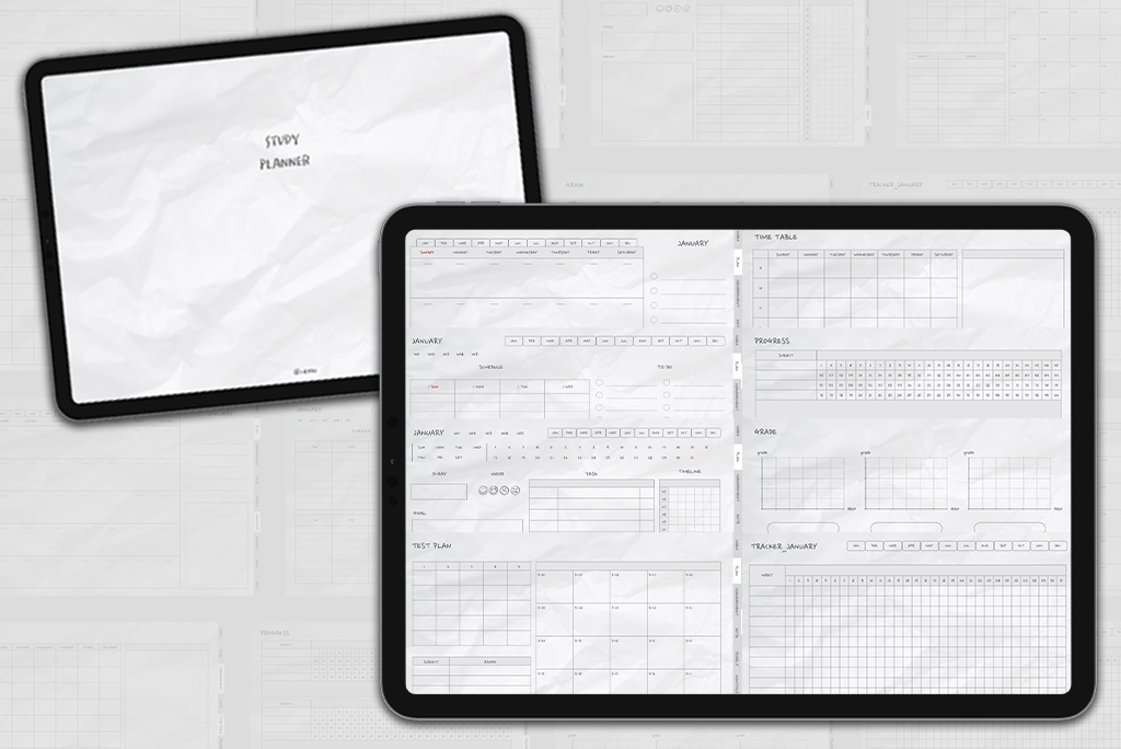 Natural Paper Texture Study Planner