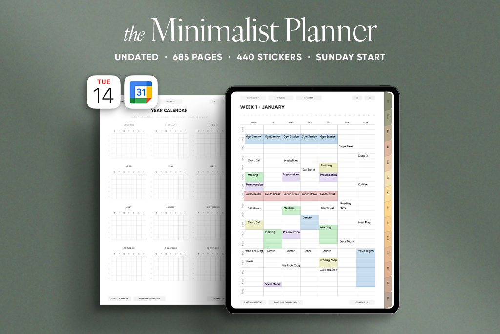 The Minimalist Planner (Sun. Start)