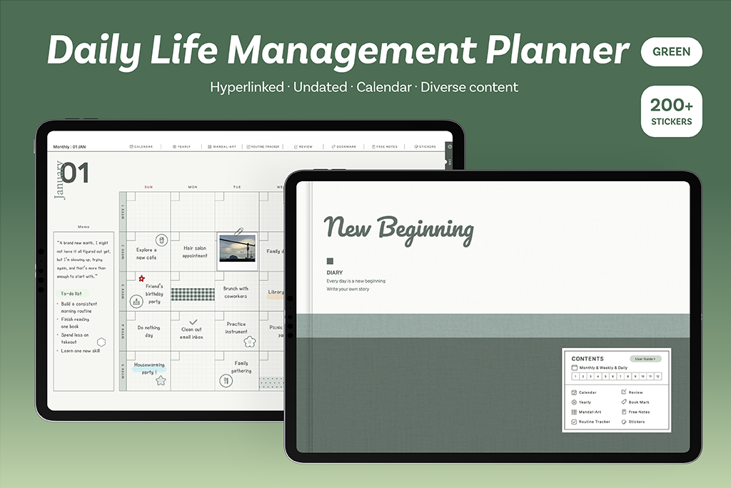 Daily Life Management Planner (Green) Daily Life Management Planner (Green)