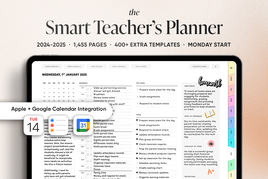 The Smart Teacher’s Planner (Mon. Start)