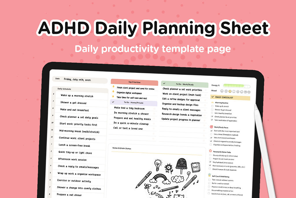 ADHD Daily Planning Sheet
