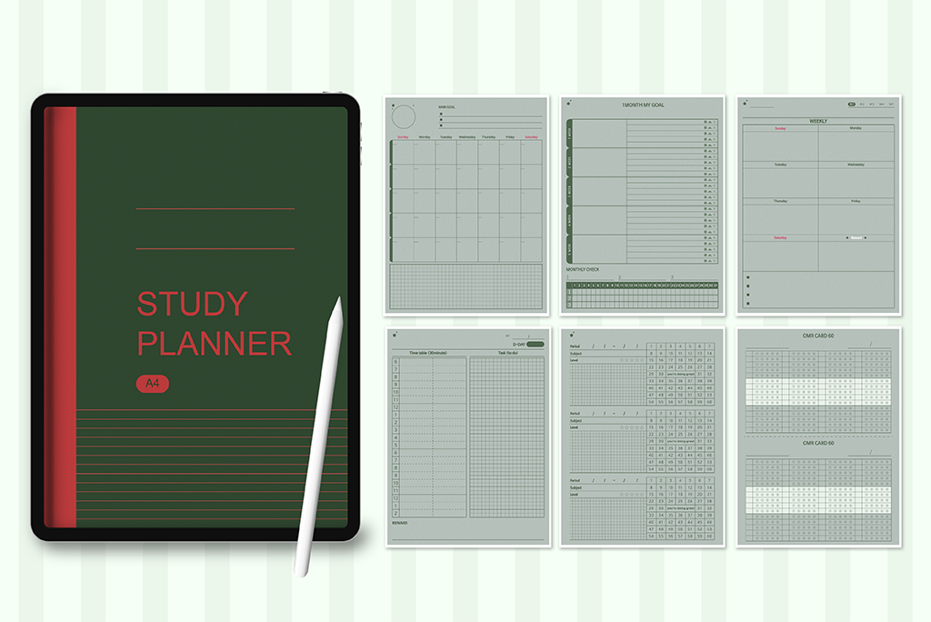 Undated Paper Texture Planner (Green)