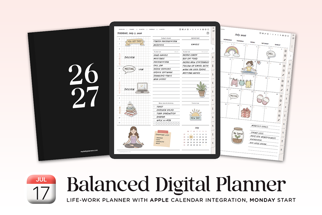 2026 - 2027 Balanced Planner (Lunedì, Apple)